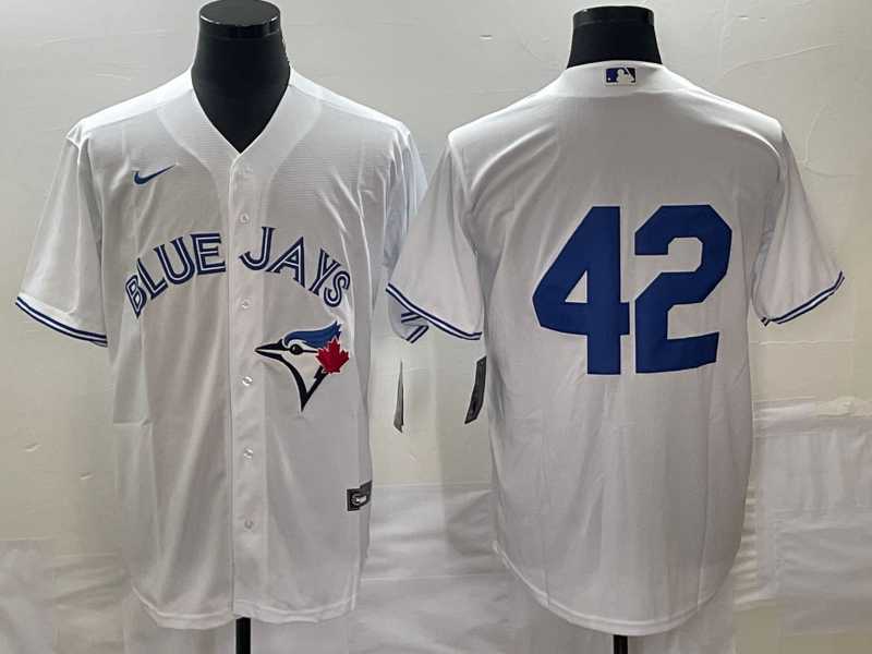 Mens Toronto Blue Jays #42 Jackie Robinson White Cool Base Stitched Jersey->toronto blue jays->MLB Jersey